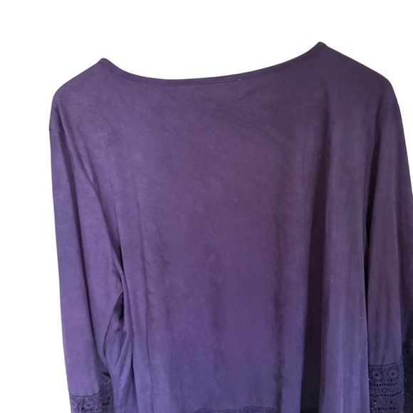 Coldwater Creek Purple Women’s 3/4 sleeve Velour Tunic Lagenlook Arttsy 2X 20/22 - Picture 6 of 11